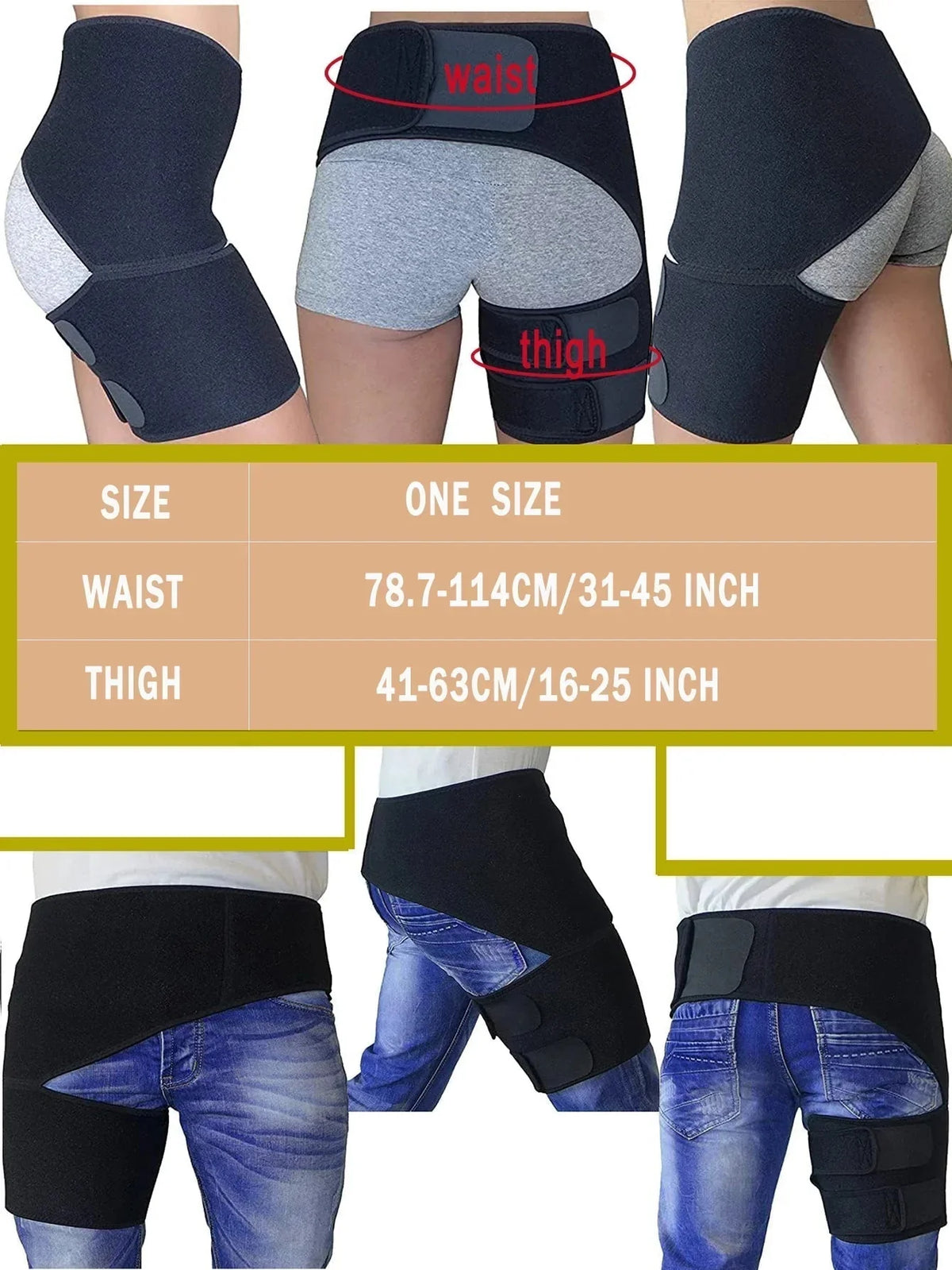Hip Support Brace Breathable Stable Support for Daily Activity & Sports