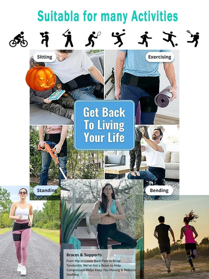 Hip Support Brace Breathable Stable Support for Daily Activity & Sports