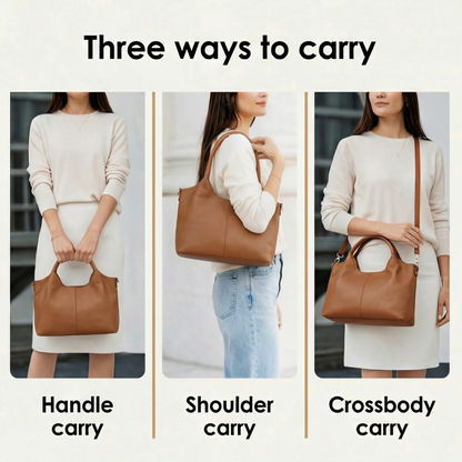 Hobo Bag Soft Faux Leather Detachable Strap Five Compartments