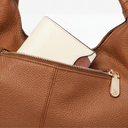 Hobo Bag Soft Faux Leather Detachable Strap Five Compartments