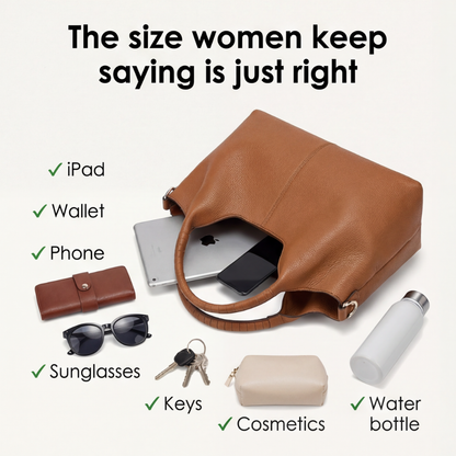 Hobo Bag Soft Faux Leather Detachable Strap Five Compartments