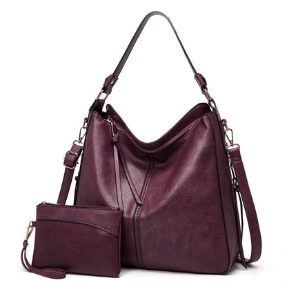 Hobo Handbag Leather Hidden Anti-Theft Pocket Matching Pouch Included