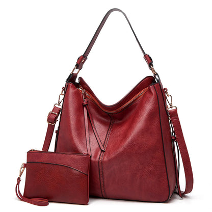 Hobo Handbag Leather Hidden Anti-Theft Pocket Matching Pouch Included