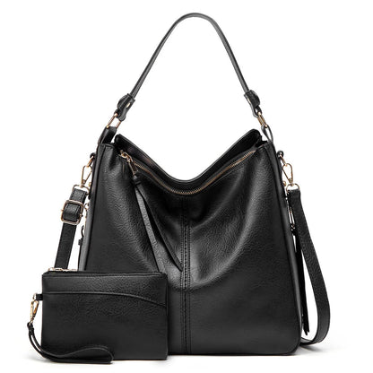 Hobo Handbag Leather Hidden Anti-Theft Pocket Matching Pouch Included