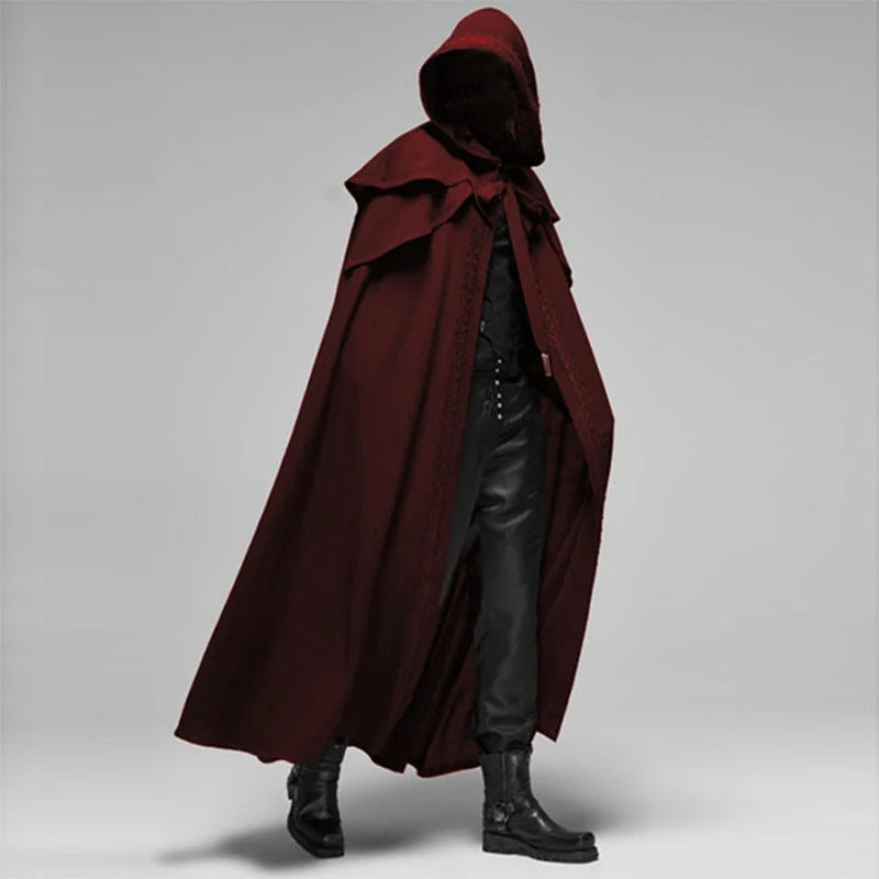 Hooded Cloak Cotton-Polyester Blend Gothic Style S–5XL
