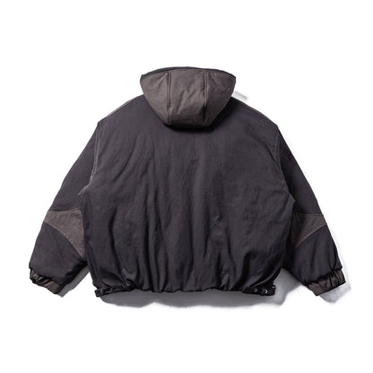 Hooded Jacket Quilted Lightweight Padded Utility Pockets