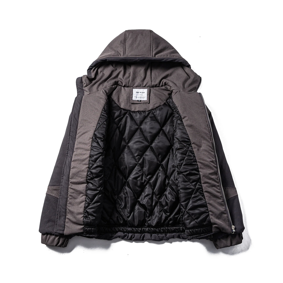 Hooded Jacket Quilted Lightweight Padded Utility Pockets