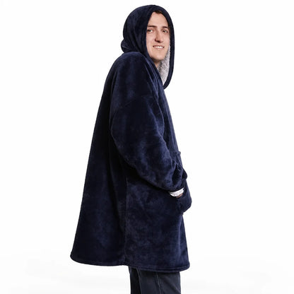 Hoodie Blanket Oversized Sherpa Fleece Front Pocket