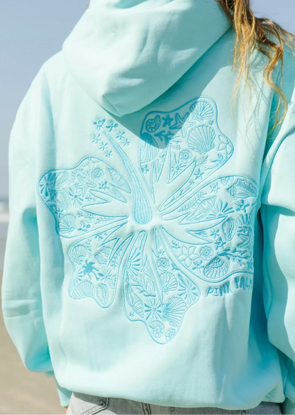 Hoodie Oversized Fit Tropical Print Cold-Weather Comfort
