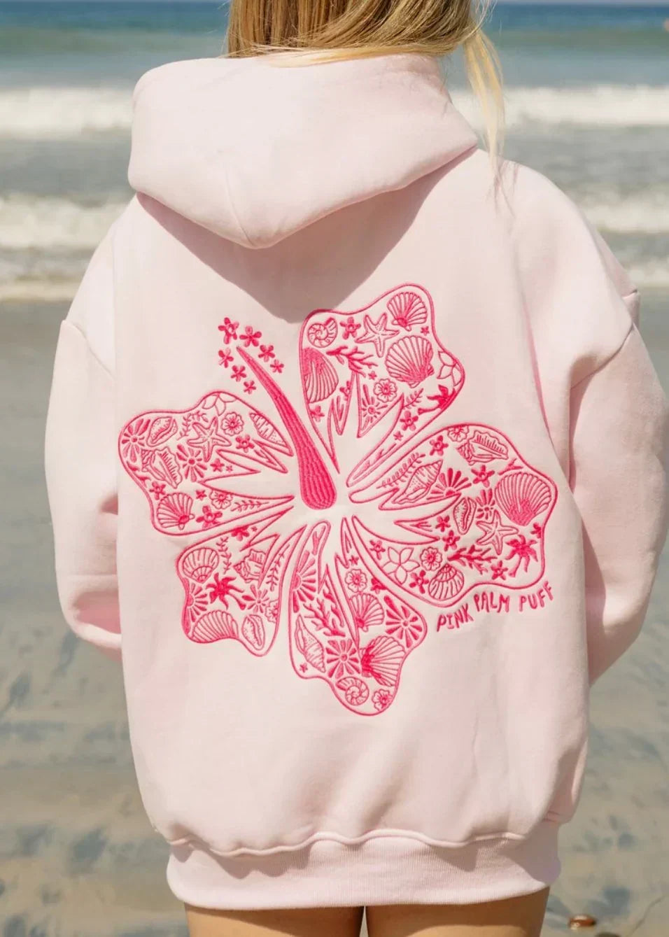 Hoodie Oversized Fit Tropical Print Cold-Weather Comfort
