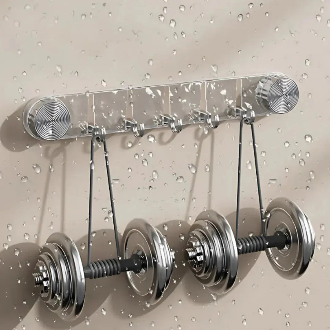 Hook Rack Suction Mount Rotating 5 Hooks