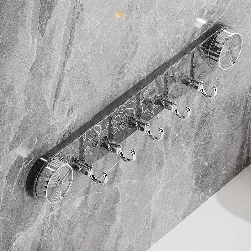 Hook Rack Suction Mount Rotating 5 Hooks