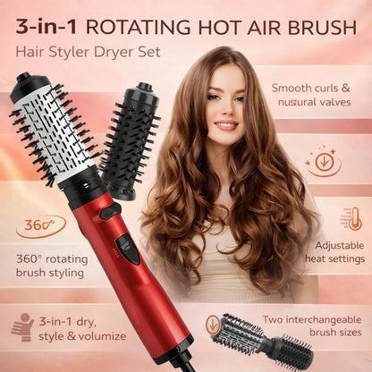 Hot Air Brush Rotating Barrels Ionic Airflow