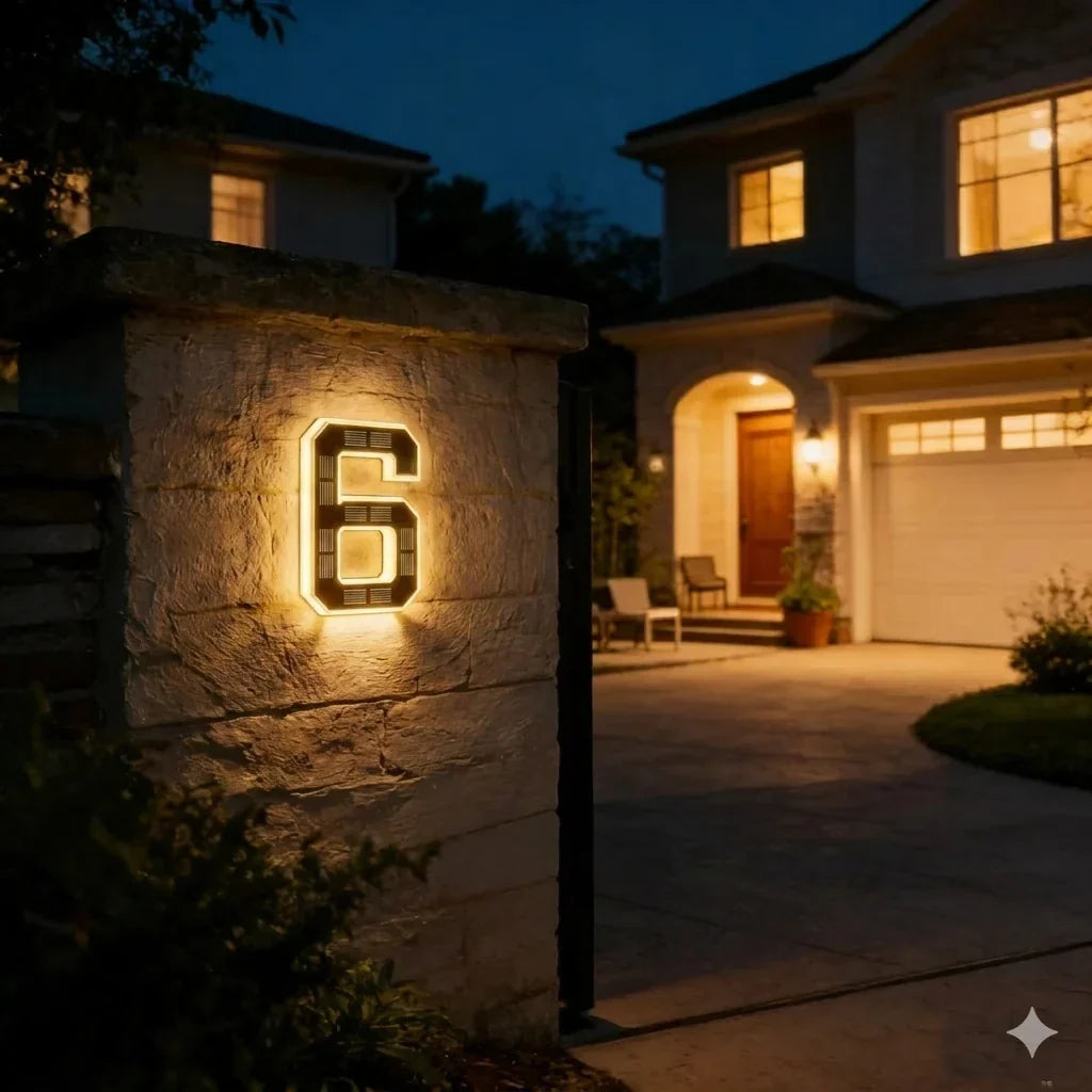 House Number Solar Powered LED Backlit Weatherproof