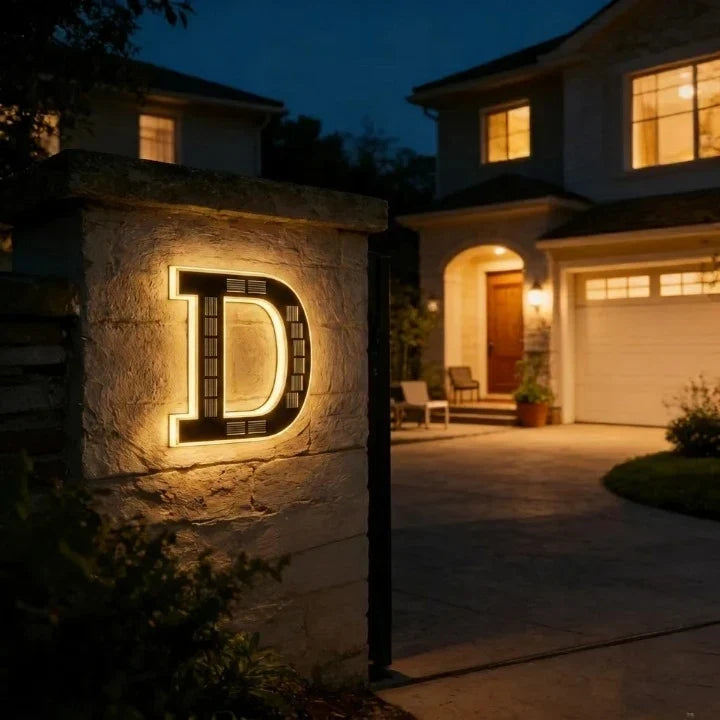 House Number Solar Powered LED Backlit Weatherproof