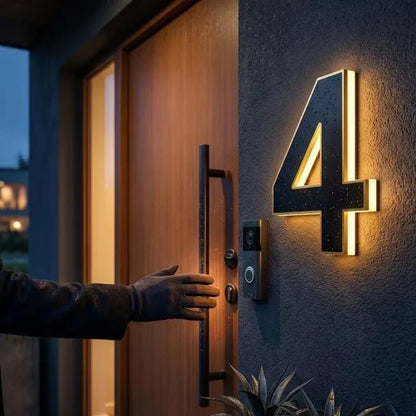 House Number Solar Powered LED Backlit Weatherproof