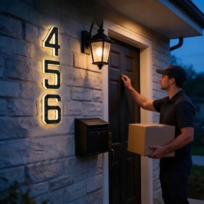 House Number Solar Powered LED Backlit Weatherproof