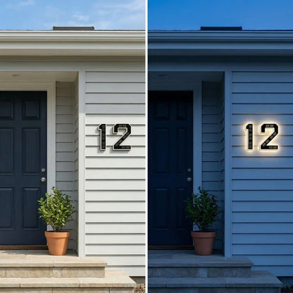 House Number Solar Powered LED Backlit Weatherproof