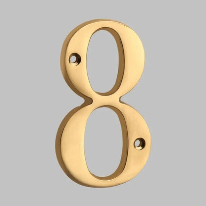 House Number Solid Brass Classic Design Mounting Hardware Included
