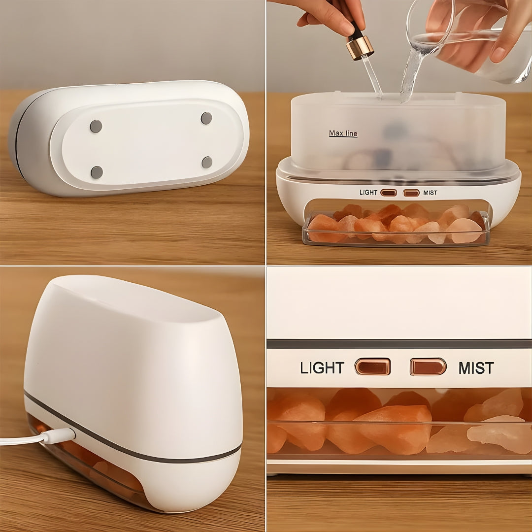 Humidifier Himalayan Salt Silent Ultrasonic Mist Warm LED