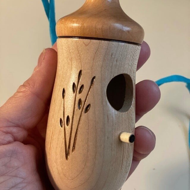 Hummingbird Feeder Handcrafted Wood Weather-Resistant 2-Inch Entry Hole
