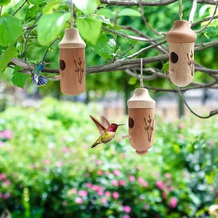 Hummingbird House Weather-Resistant Resin Hanging Design