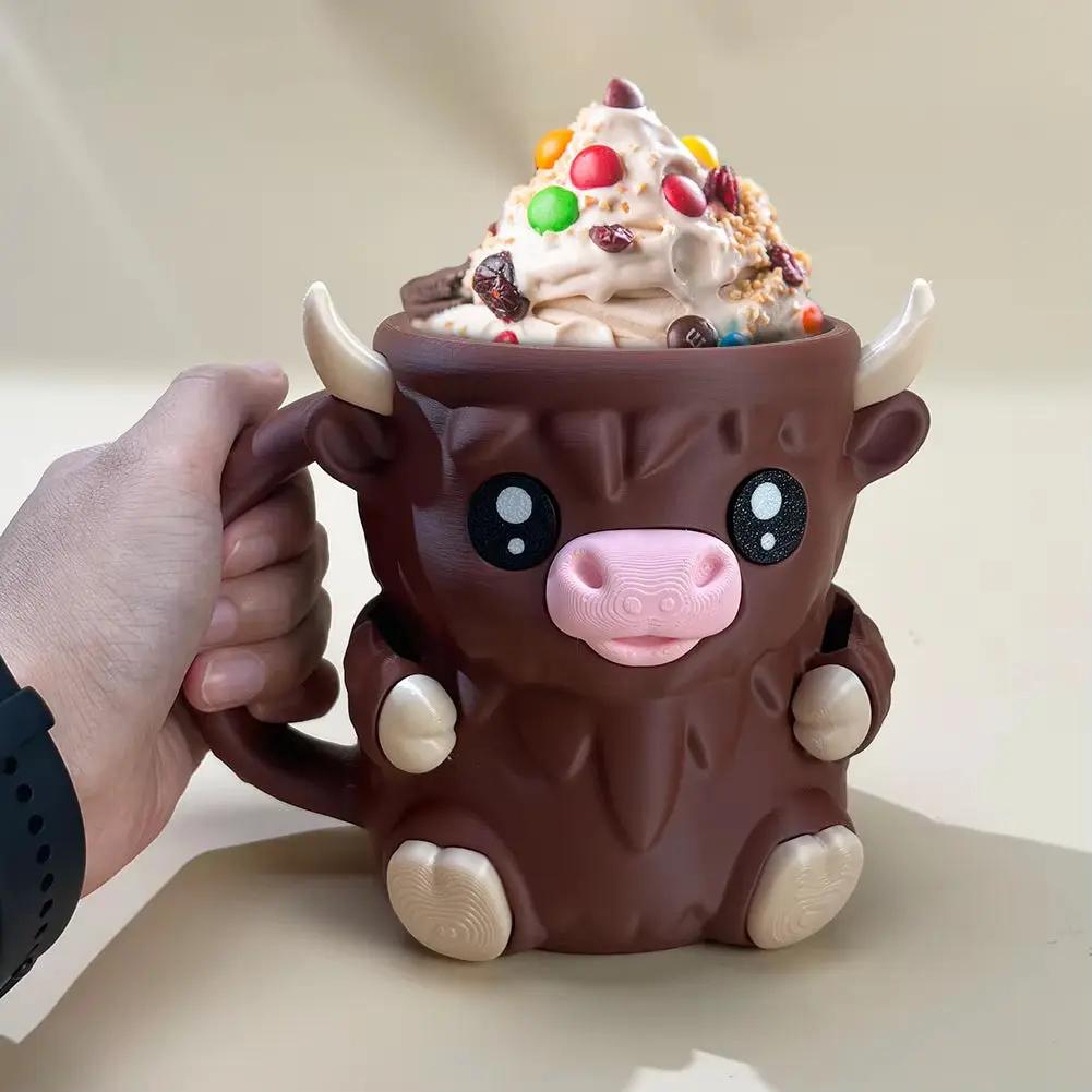 Ice Cream Cup Holder Silicone Insulated Spoon Slots