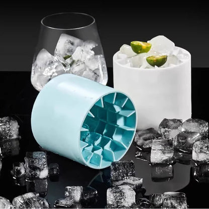 Ice Cube Tray Flexible Food-Grade Silicone Press-To-Release Lid Included