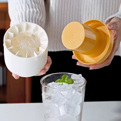 Ice Cube Tray Flexible Food-Grade Silicone Press-To-Release Lid Included