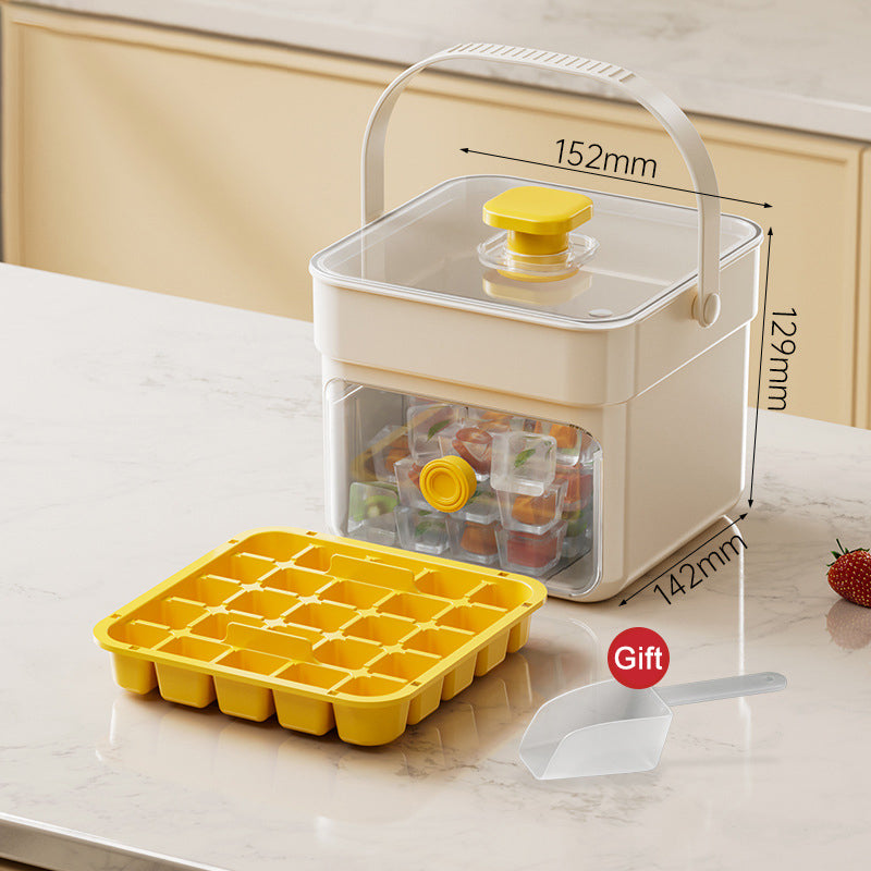 Ice Cube Tray One-Press Release Leak-Proof Lid