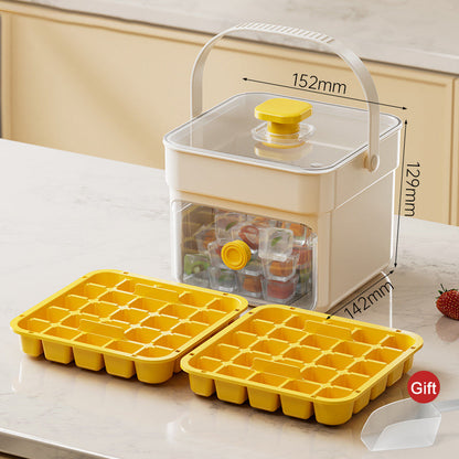 Ice Cube Tray One-Press Release Leak-Proof Lid