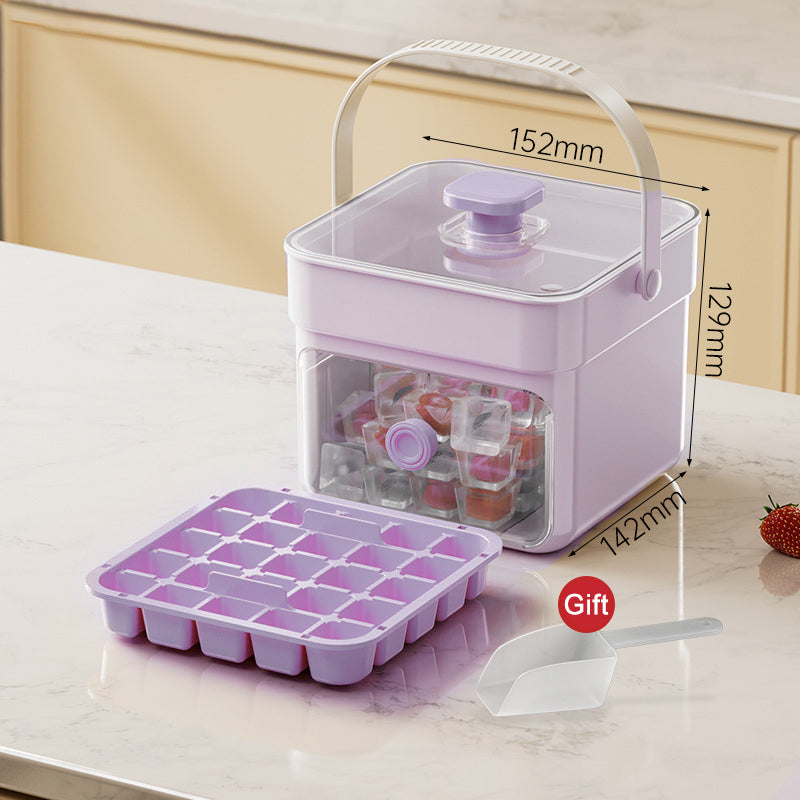 Ice Cube Tray One-Press Release Leak-Proof Lid