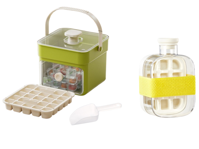 Ice Cube Tray One-Press Release Leak-Proof Lid