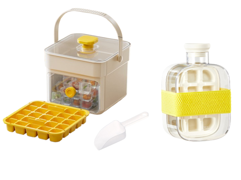 Ice Cube Tray One-Press Release Leak-Proof Lid