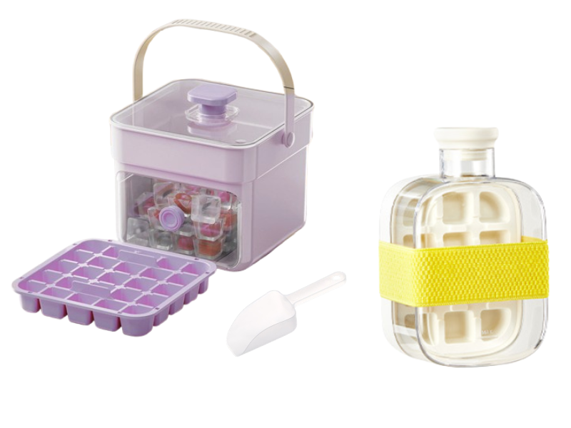 Ice Cube Tray One-Press Release Leak-Proof Lid