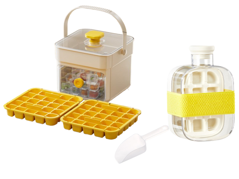 Ice Cube Tray One-Press Release Leak-Proof Lid