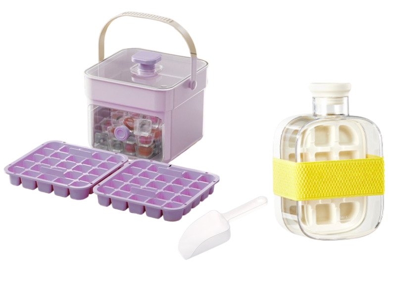 Ice Cube Tray One-Press Release Leak-Proof Lid