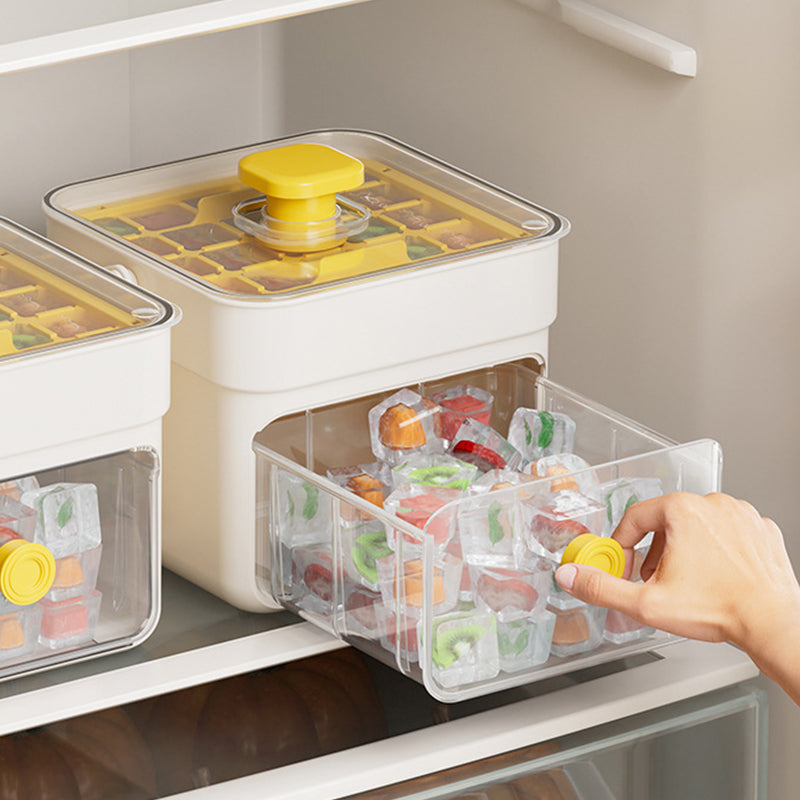 Ice Cube Tray One-Press Release Leak-Proof Lid