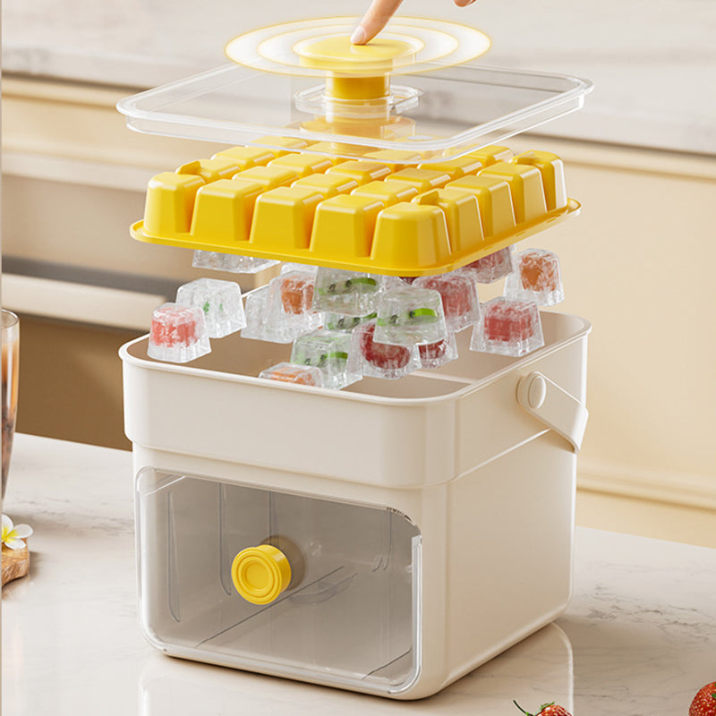 Ice Cube Tray One-Press Release Leak-Proof Lid