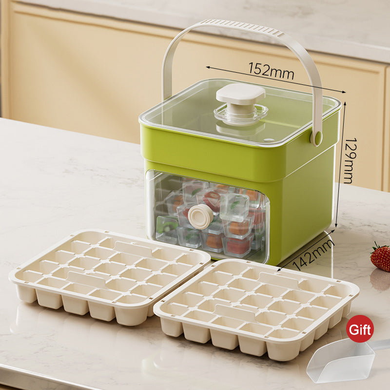 Ice Cube Tray One-Press Release Leak-Proof Lid
