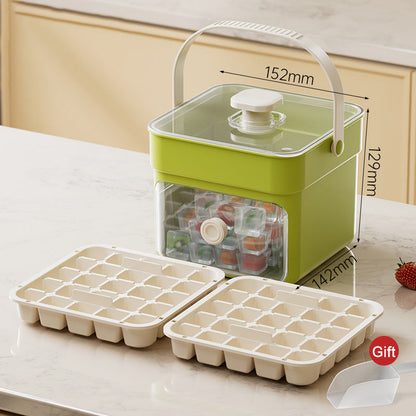 Ice Cube Tray One-Press Release Leak-Proof Lid