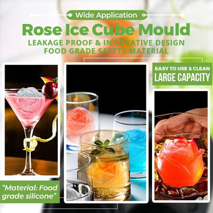 Ice Cube Tray Rose-Shaped Food-Grade Silicone 4 Cavities