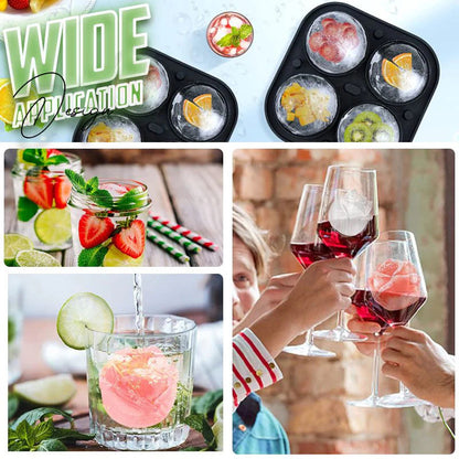 Ice Cube Tray Rose-Shaped Food-Grade Silicone 4 Cavities