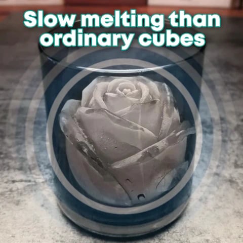 Ice Cube Tray Rose-Shaped Food-Grade Silicone 4 Cavities