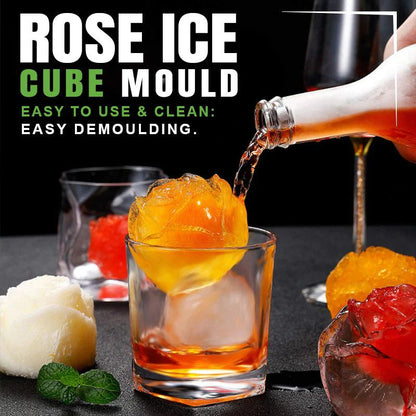 Ice Cube Tray Rose-Shaped Food-Grade Silicone 4 Cavities