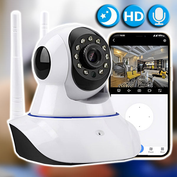Indoor Security Camera 1080p HD Night Vision & Two-Way Audio