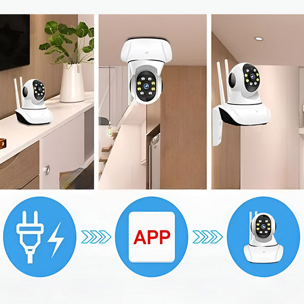 Indoor Security Camera 1080p HD Night Vision & Two-Way Audio
