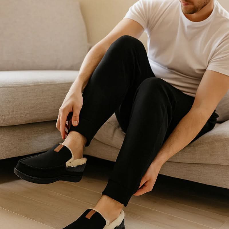 Indoor Slippers Wool-Lined Slip-On Machine Washable