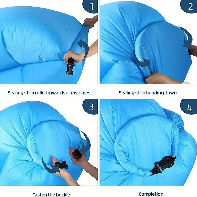 Inflatable Air Lounger Pump-Free Polyester Carry Bag