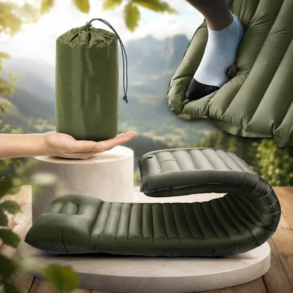 Inflatable Camping Sleeping Mat Built-In Foot Pump